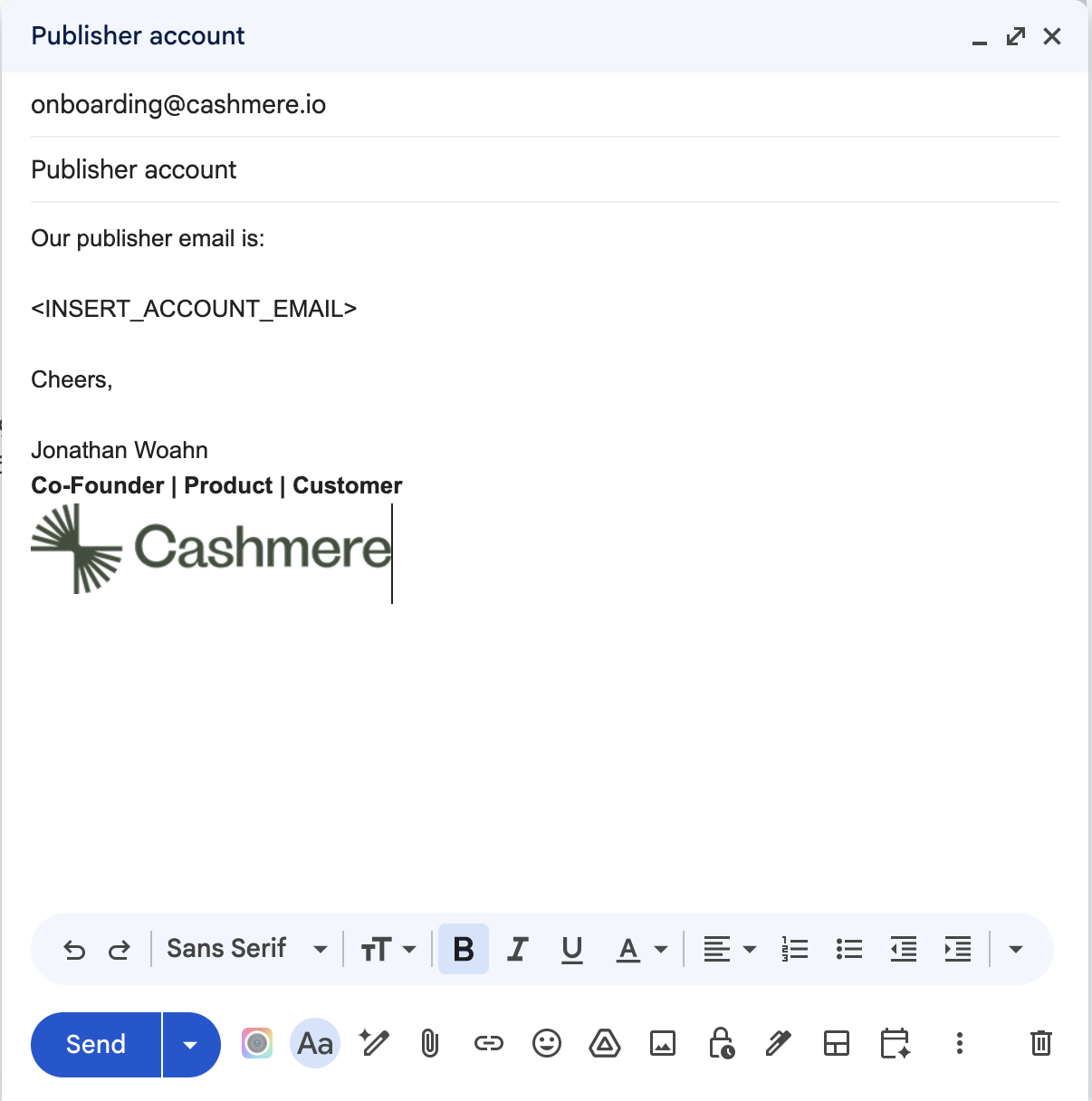 The email doesn’t need to be long, just enough so we can make the connection between your publishing account and the authorized account admin.